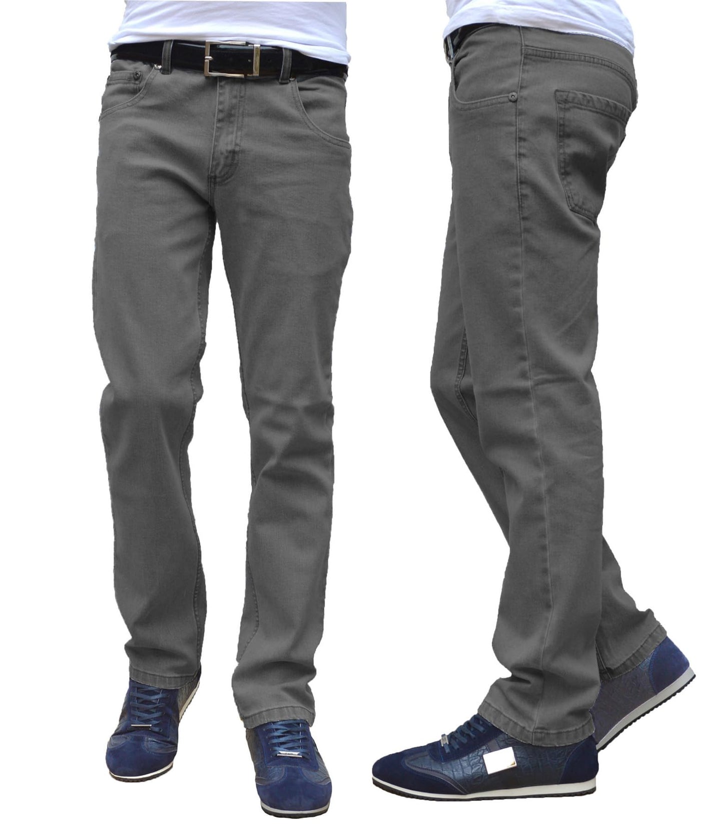 Mens Stretch Slim Fit Classic Basic Denim Slimfit Jeans Black All UK Waist and Leg Size
