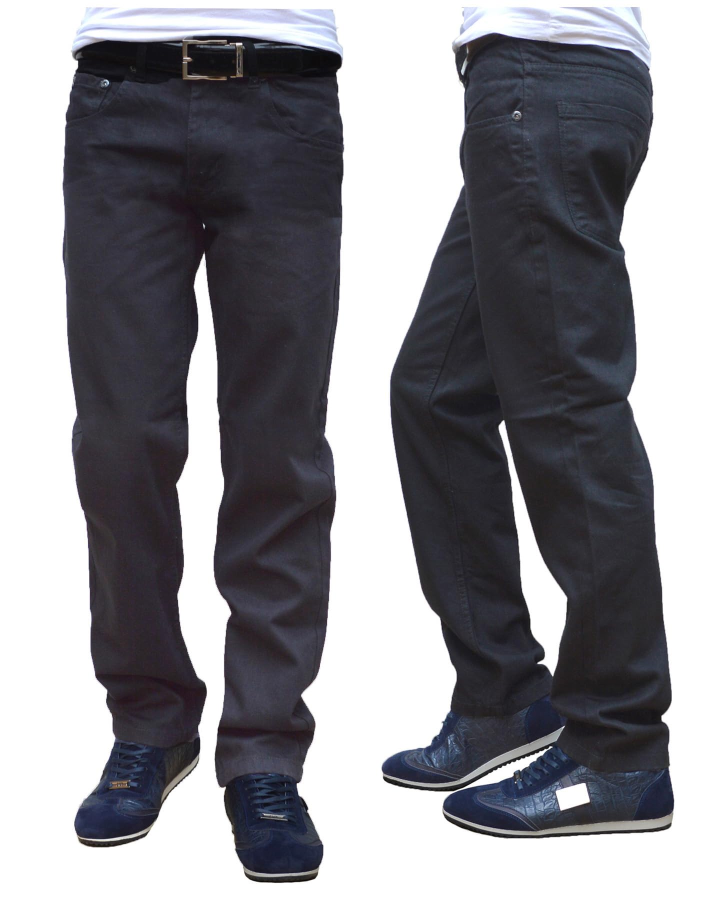 Mens Stretch Slim Fit Classic Basic Denim Slimfit Jeans Black All UK Waist and Leg Size