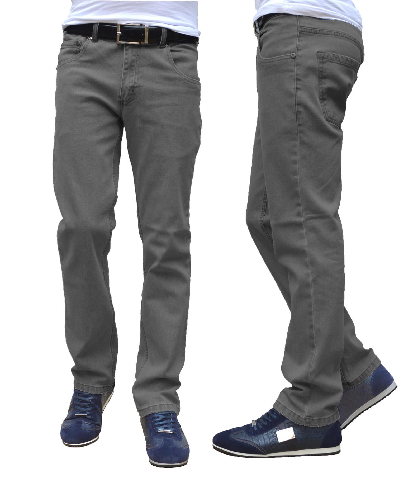 Mens Stretch Slim Fit Classic Basic Denim Slimfit Jeans Black All UK Waist and Leg Size