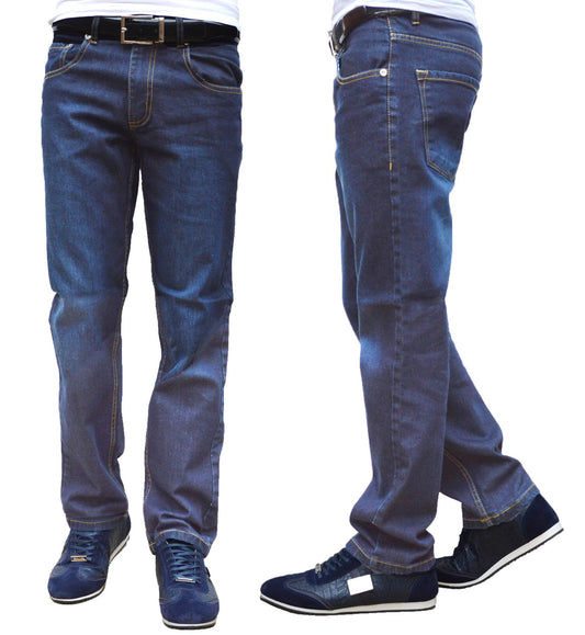 Mens Stretch Slim Fit Classic Basic Denim Slimfit Jeans Black All UK Waist and Leg Size